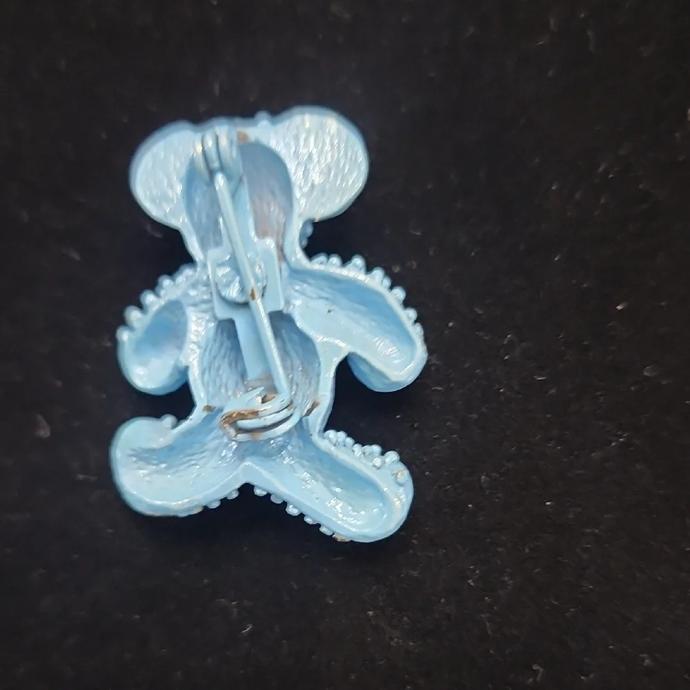 Blue Teddy Bear Brooch for Kids